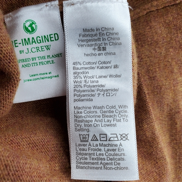 J Crew Teddie Sweater Womens Small Wool Blend Heather Tan Camel Style F5199 - Picture 9 of 11